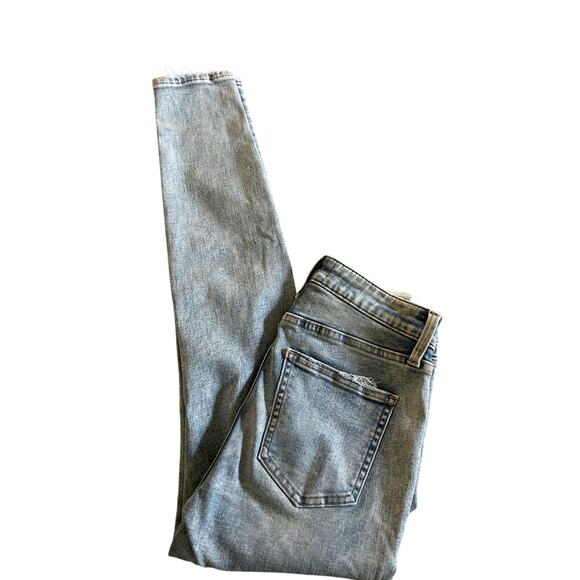 New Revolve Pistola Aline Jean Mid Rise Distressed Skinny Blue Acid Wash Sz 26 - Picture 8 of 9